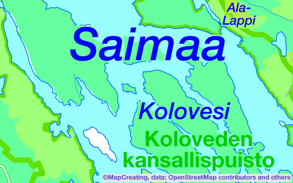Luonnonsuojelukartta, mittakaava 1:200 000, Suomi, voimakas kylläisyys (RGB)
