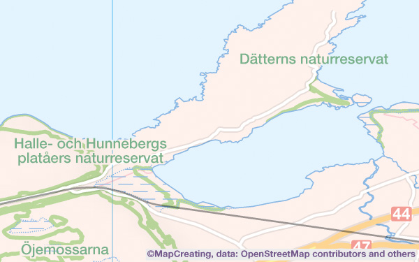 Naturvårdskarta, skala 1:450 000, Sverige, maniera kartskapande, ljusmättnad